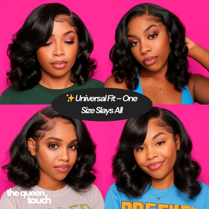 TheQueenTouch - Black Side Part Wavy Wig (FREE GIFT)